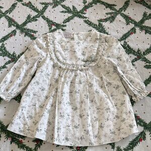 Elegant Floral Kids Dress with Ruffle Trim